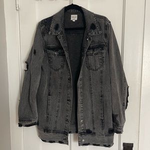 CELLO Distressed, oversized black denim jacket